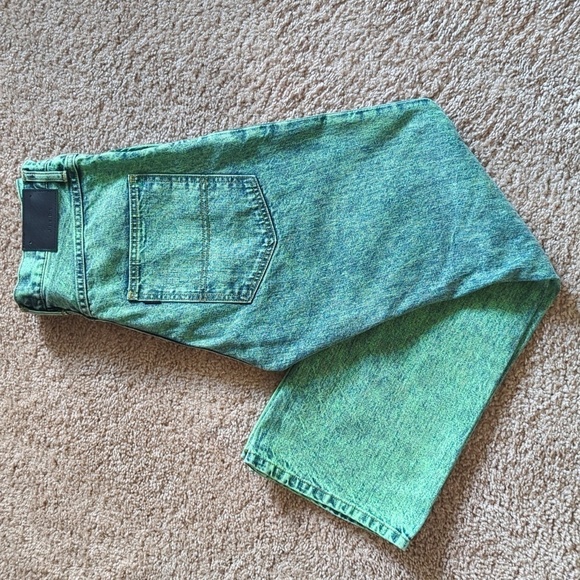 JieDa Jeans Slit Denim Pants Chemical Mint Green Made in Japan Size 1 - Picture 14 of 16